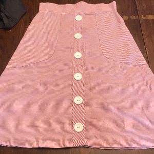 Red striped seersucker shirt